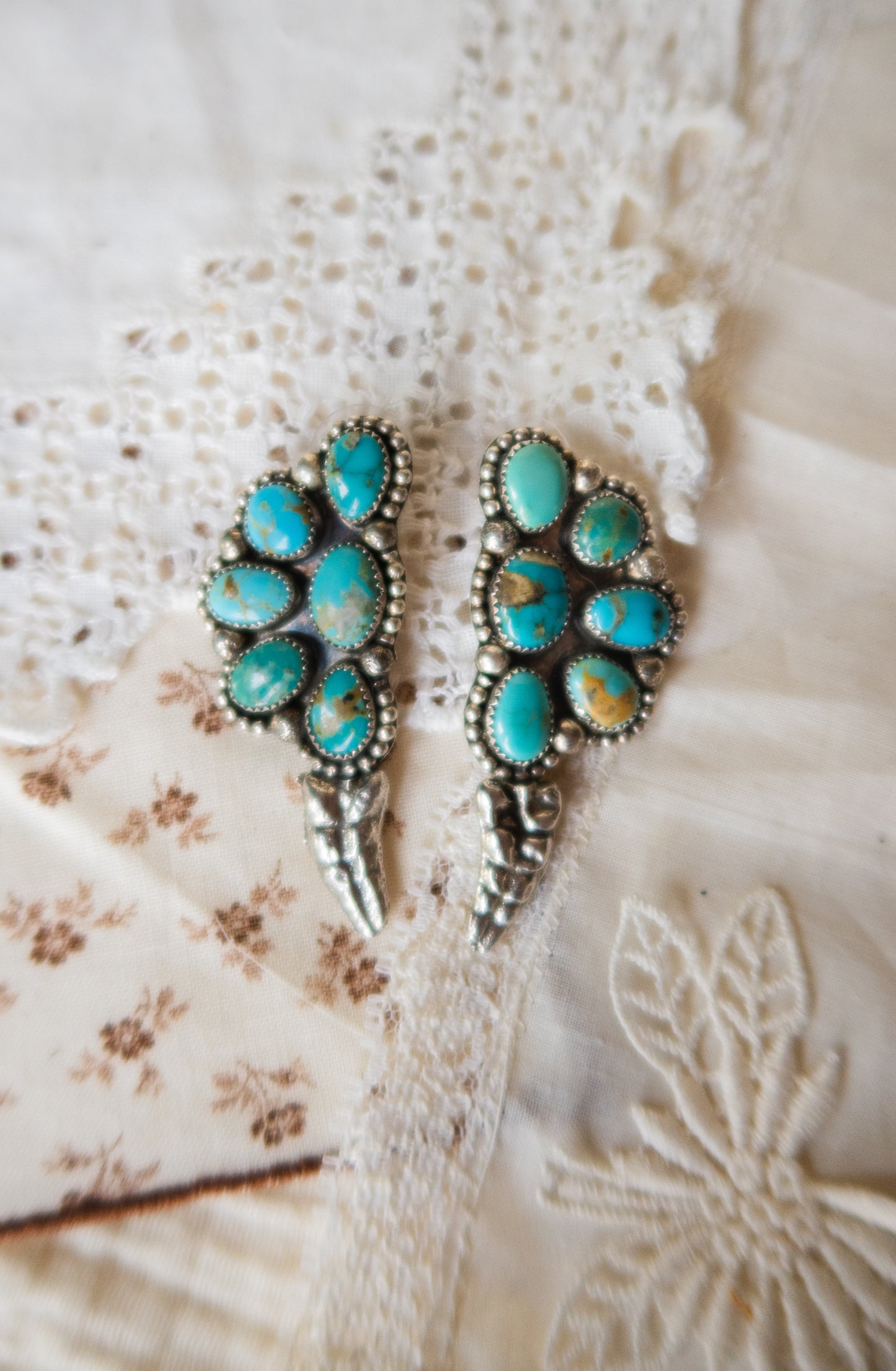 Sterling Silver and Sonoran Turquoise Mix Rattler Earrings