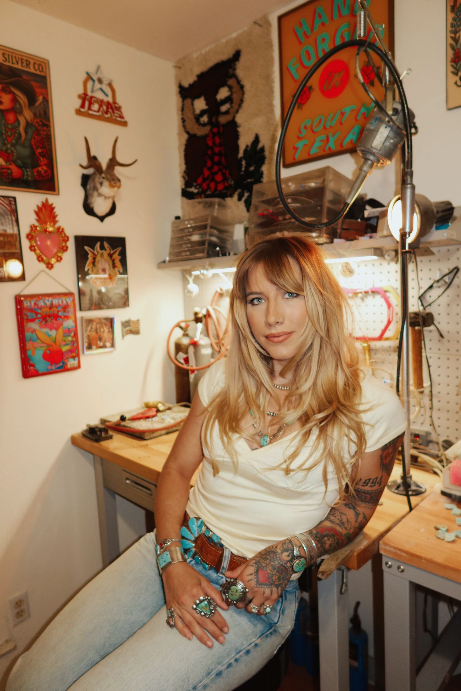 Guera's Silver Co. is a silver shop with hand forged sterling silver and turquoise jewelry made by Jordan Spivey, a Hispanic native Texan. Offering rings, necklaces, earrings, bracelets, accessories, and custom pieces designed with the highest standards of hand-crafted jewelry. 
