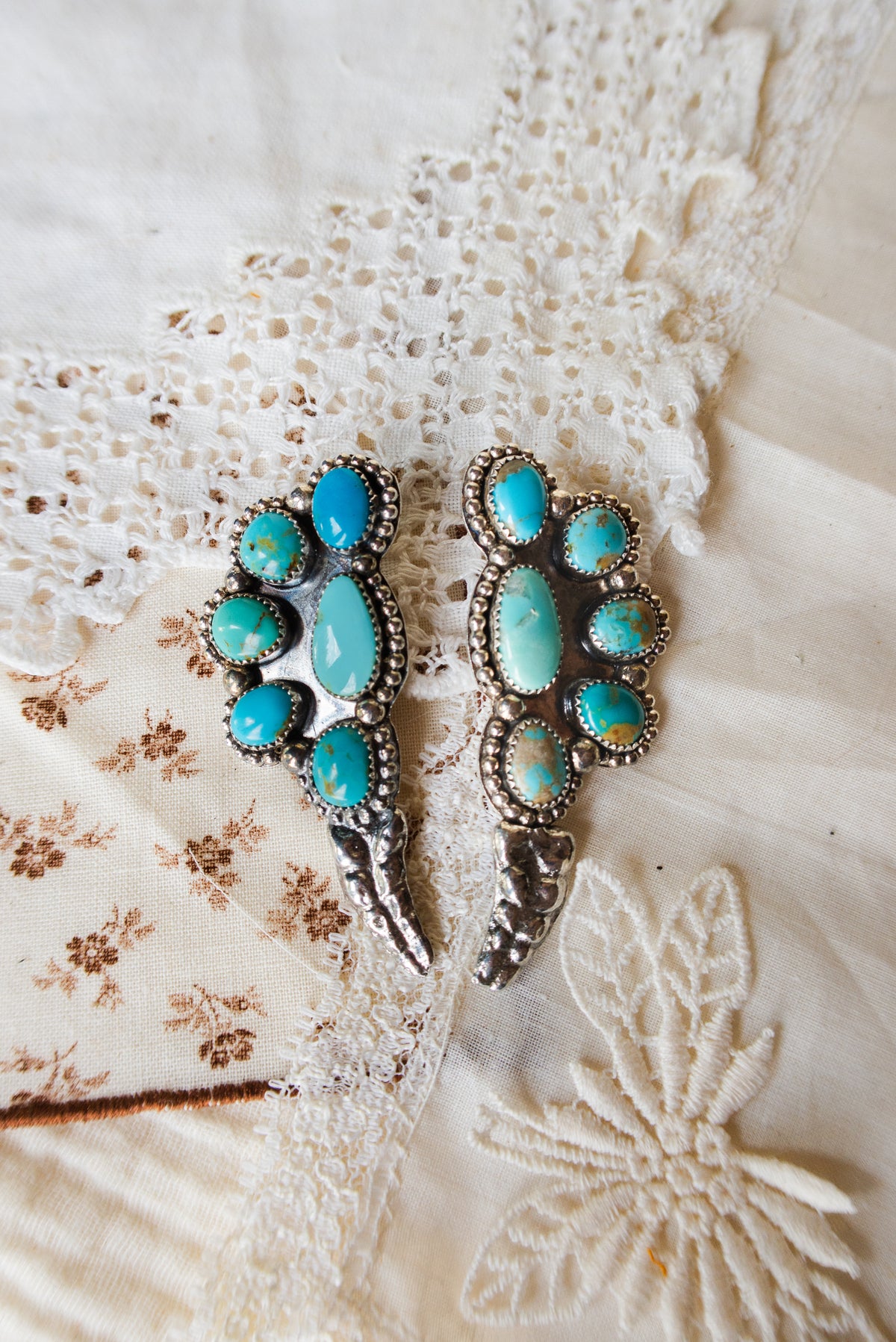 Sterling Silver and Sonoran Turquoise Mix Rattler Earrings