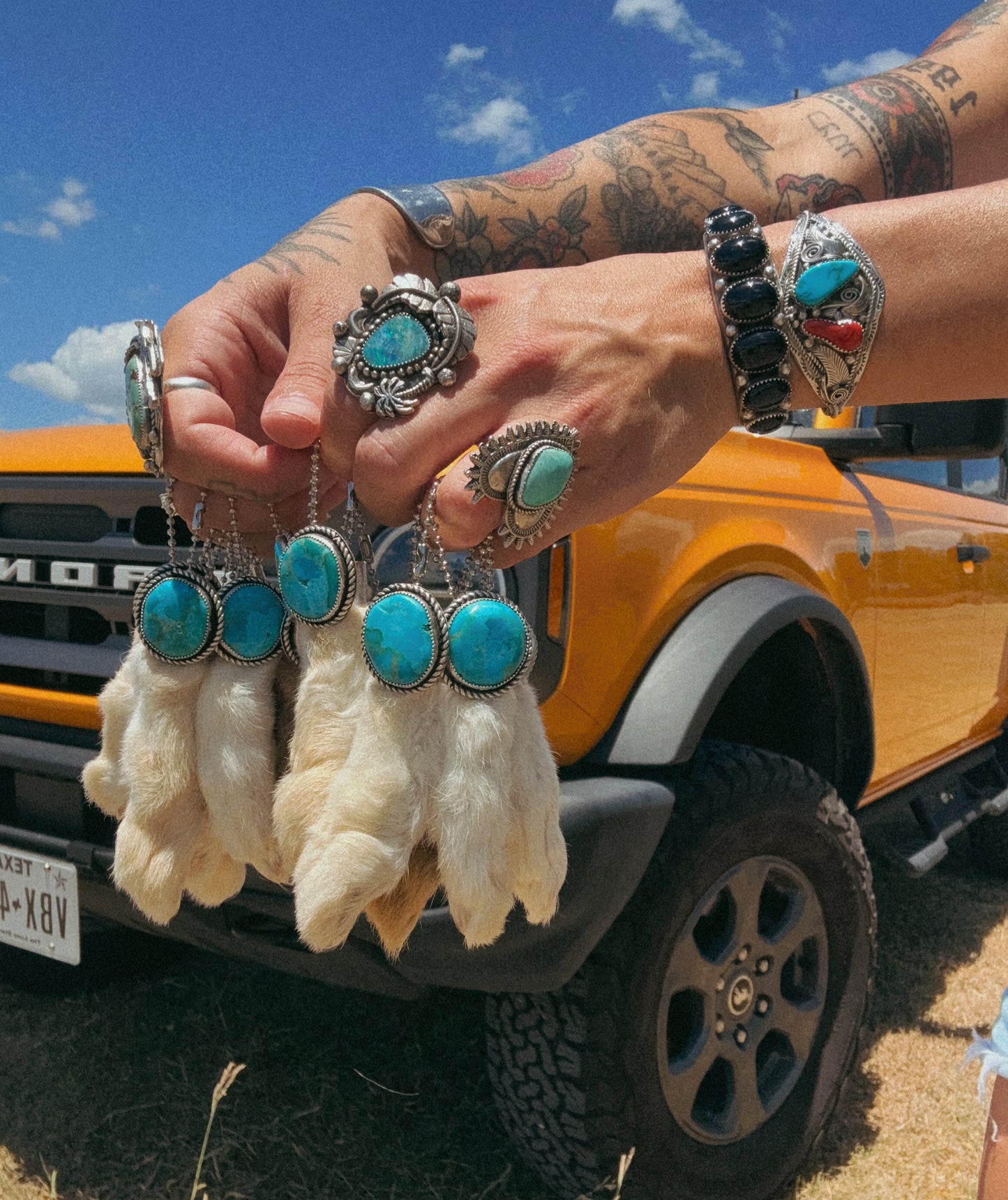 Hop into good fortune with this whimsical Lucky Rabbit's Foot Keychain! Crafted with genuine sterling silver and adorned with vibrant compressed Kingman turquoise, this charming talisman combines timeless superstition with southwestern flair. Perfect for believers in a little extra luck—or anyone who appreciates a good nostalgic accessory. Pre orders have a 5-6 week ETA!