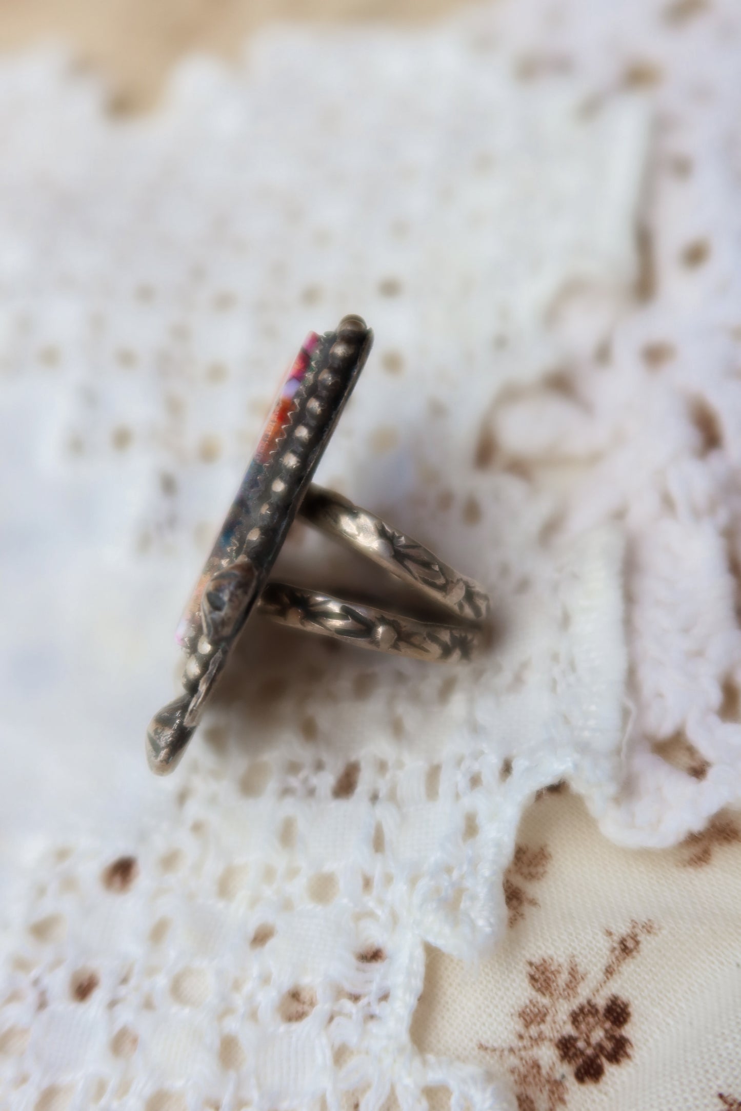 Sterling Silver Pink Dahlia Playboy Ring